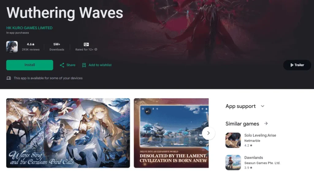 Wuthering waves game