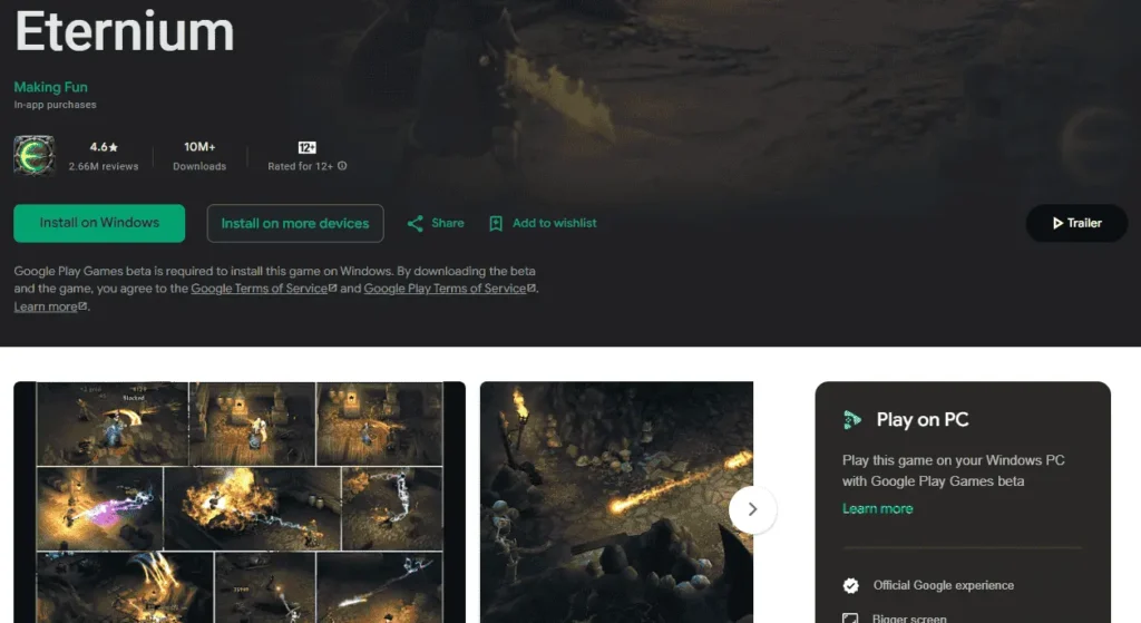 Eternium Android game