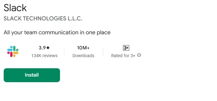 This is a screenshot of Slack a productivity app