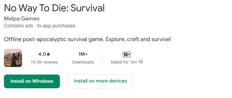 No Way To Die: Survival horror game for Phone